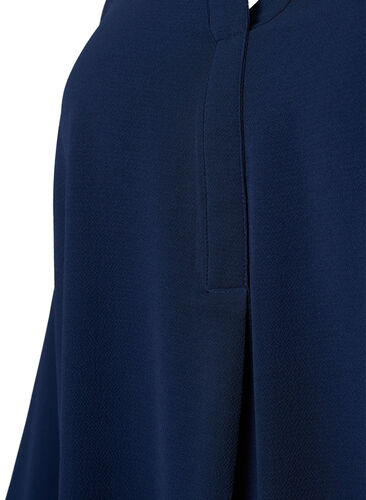 Kjole med lange ermer og V-hals, Navy, Packshot image number 2