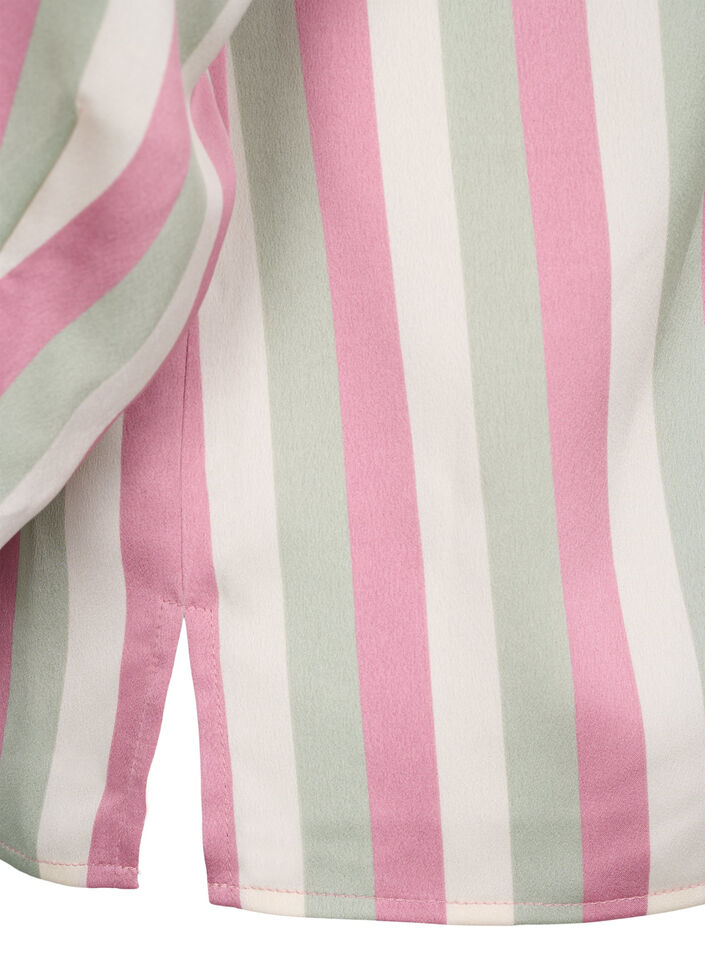 Stripete satengskjorte med krage, Rose Stripe, Packshot image number 4