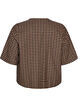 Bluse med ruter og brystlommer, Brun, Packshot image number 1