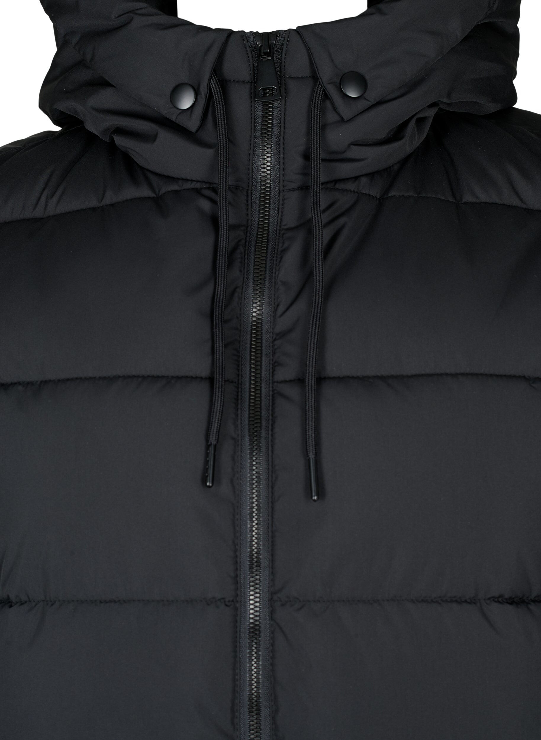 ZizziLang vest med hette og lommer, Svart, Packshot image number 2