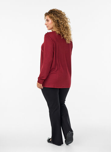 Zizzi Bootcut-bukse i viskoseblanding, Svart, Model image number 1