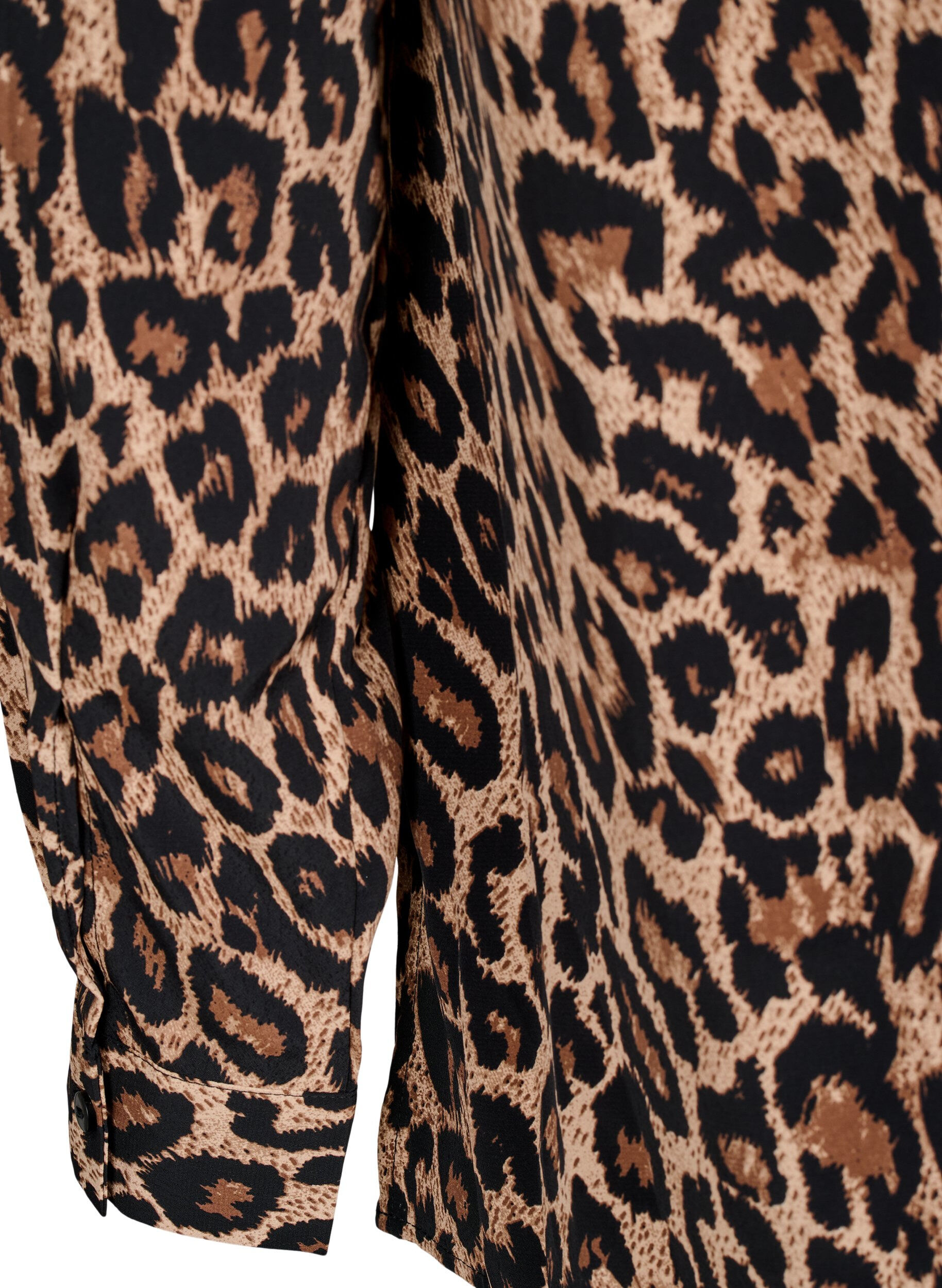 Zizzi Leopardm&oslash;nstret skjorte, Brun, Packshot image number 3
