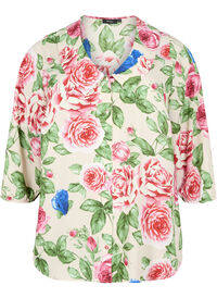 Blomstrete skjorte med 3/4-ermer