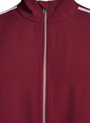 Zizzi Sporty jakke med glidelås og kule detaljer, T. Port Orch Stripe, Packshot image number 2