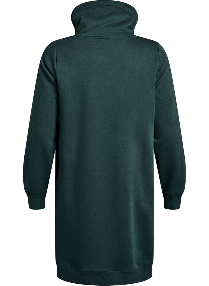 Kort genserkjole med h&oslash;y hals og lommer, Gr&oslash;nn, Packshot image number 1