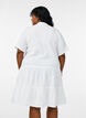 Kort A-linjekjole i bomullsmuslin, Hvit, Model image number 2