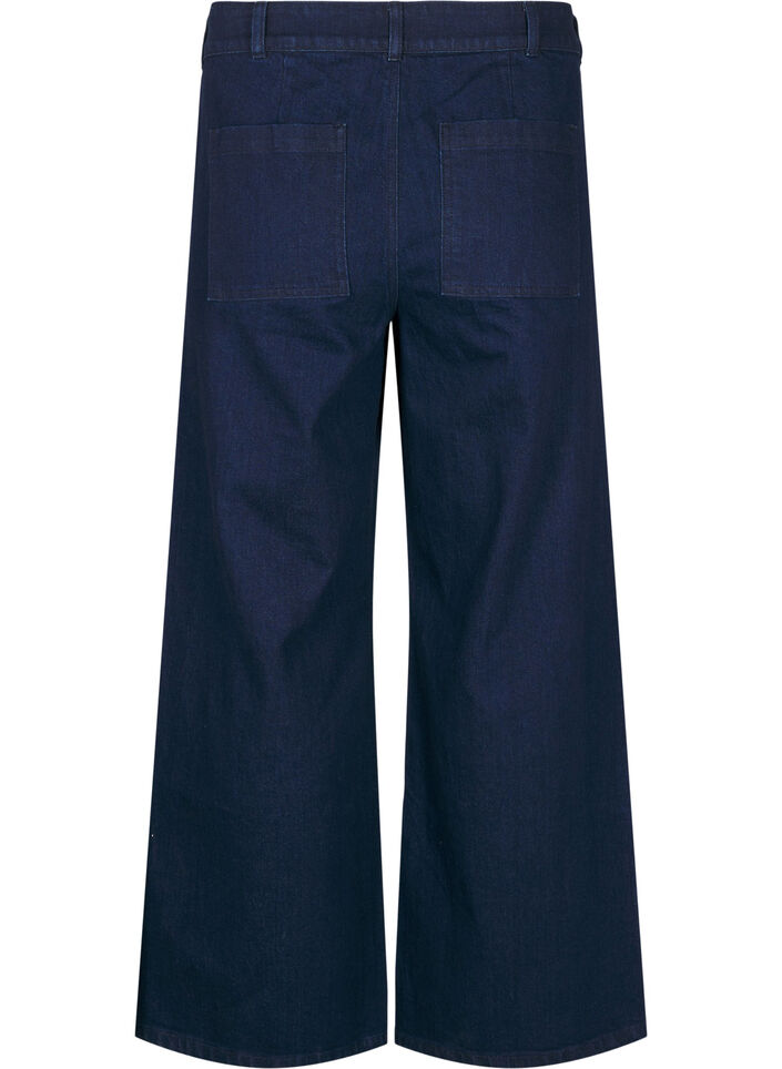 Jeans med høy midje og vide ben, Unwashed, Packshot