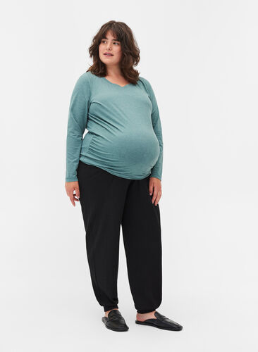 Basisbluse til gravide med lange ermer, Silver Pine, Model image number 2