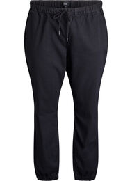 Joggebukse i denim med lommer, Svart