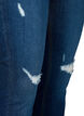 Super slim Amy jeans med slitte detaljer og høyt liv, Dark blue, Packshot image number 3