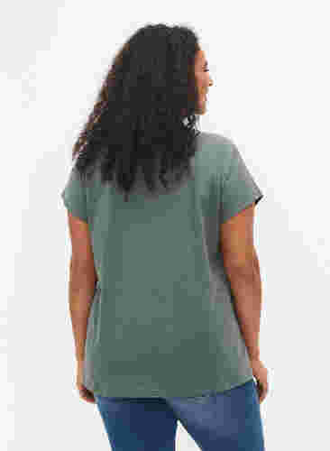 T-skjorte i Bomull med mønsterdetalj, Balsam Green Leaf, Model image number 1