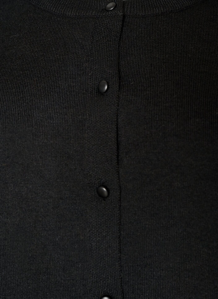 Cardigan med bred blondekant, Svart, Packshot image number 2