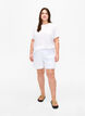 Kortermet bluse med teksturmønster, Bright White, Model image number 2