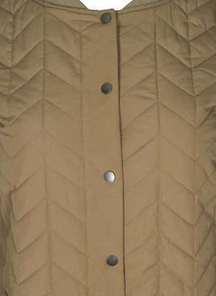 Lang quiltet jakke med knappelukking, Bungee Cord, Packshot image number 2