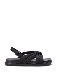 Sandal med bred passform og knutedetaljer, Svart Sandal med bred passform og knutedetaljer