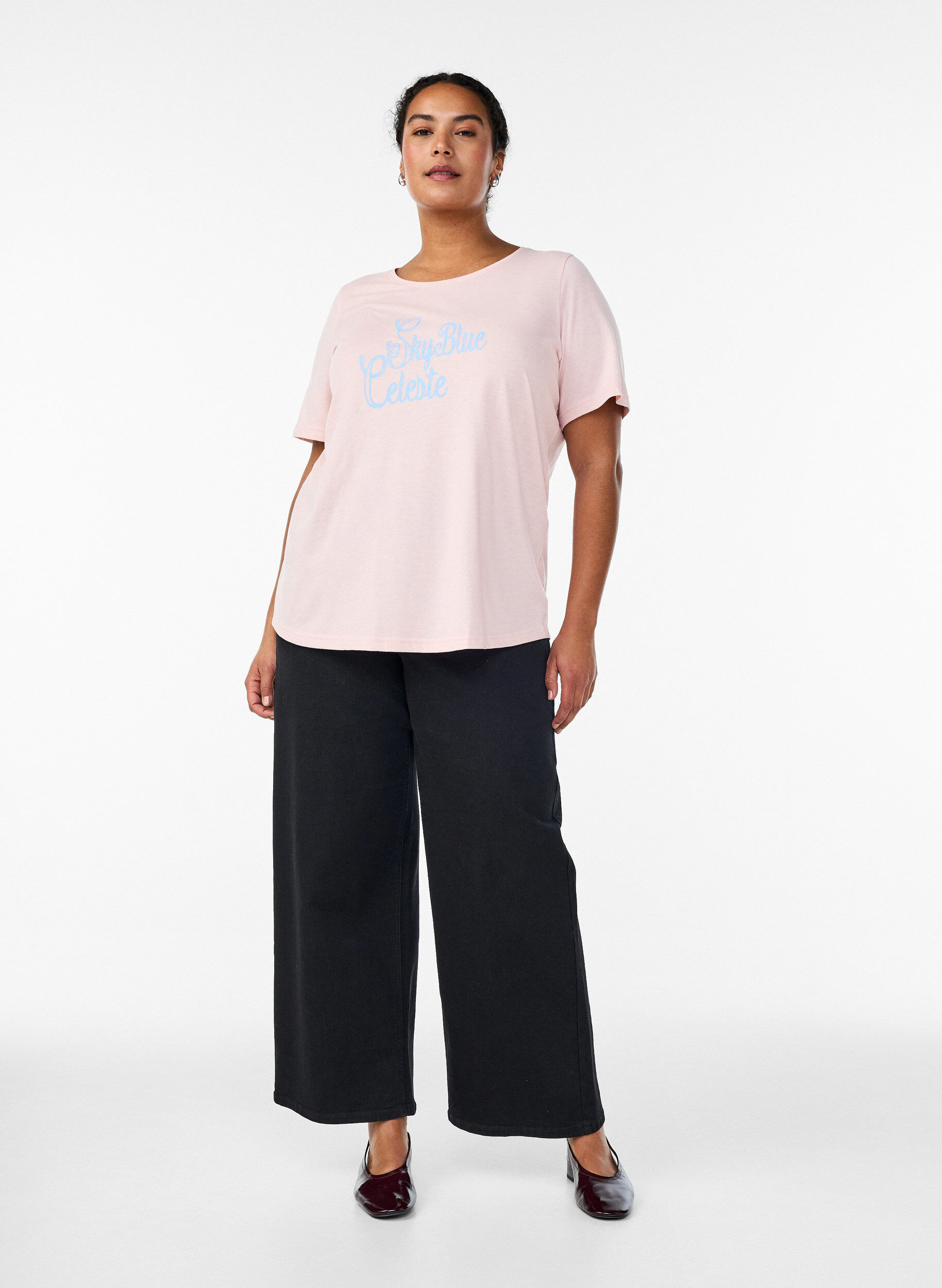 ZizziT-skjorte med trykk, Rosa, Model image number 1