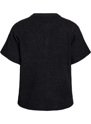 Zizzi Strikket cardigan med korte ermer, Grå, Packshot image number 1