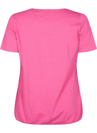 Kortermet T-skjorte i bomull, Shocking Pink, Packshot image number 1