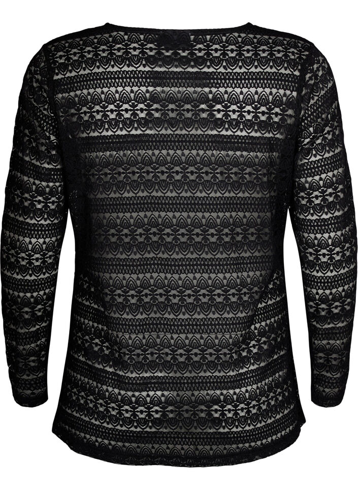 V-hals blondetopp med fôr, Black, Packshot image number 1