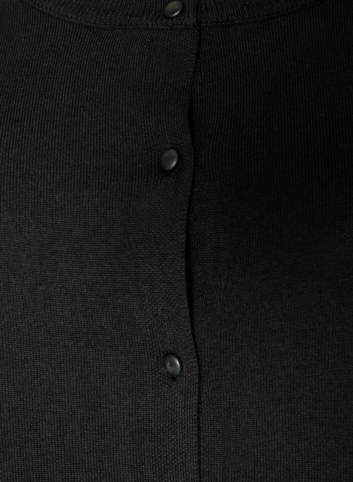 Cardigan med bred blondekant, Svart, Packshot image number 2