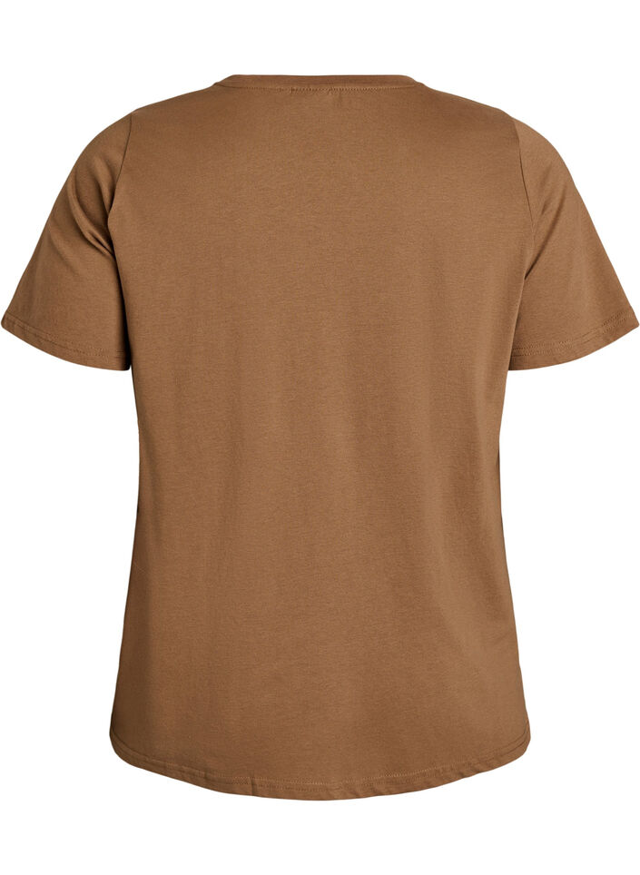 T-skjorte med trykk, Brun, Packshot image number 1