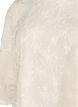 Bluse med 3/4-ermer og 3D-blomster, Warm Off-white, Packshot image number 2