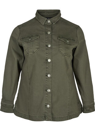 Kort jakke i bomull, Army Green, Packshot image number 0