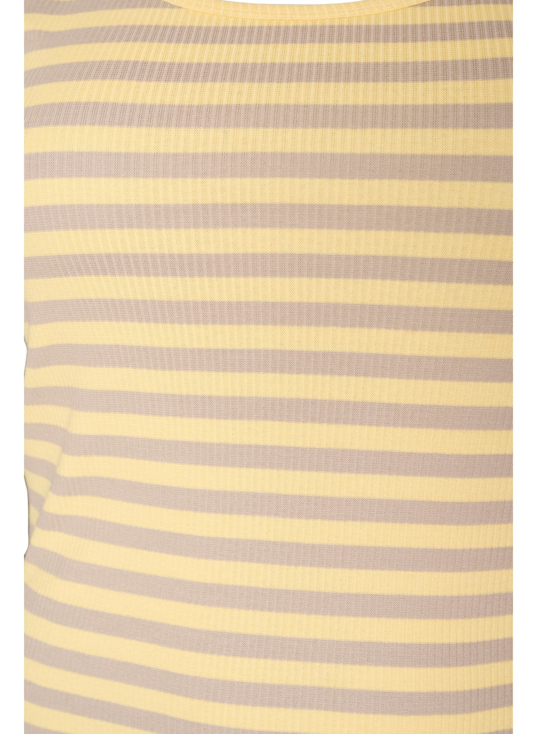 ZizziStripete ribbestrikket singlet, Gul, Packshot image number 2