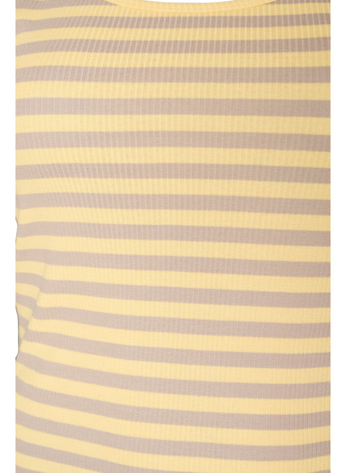 Stripete ribbestrikket singlet, Gul, Packshot image number 2