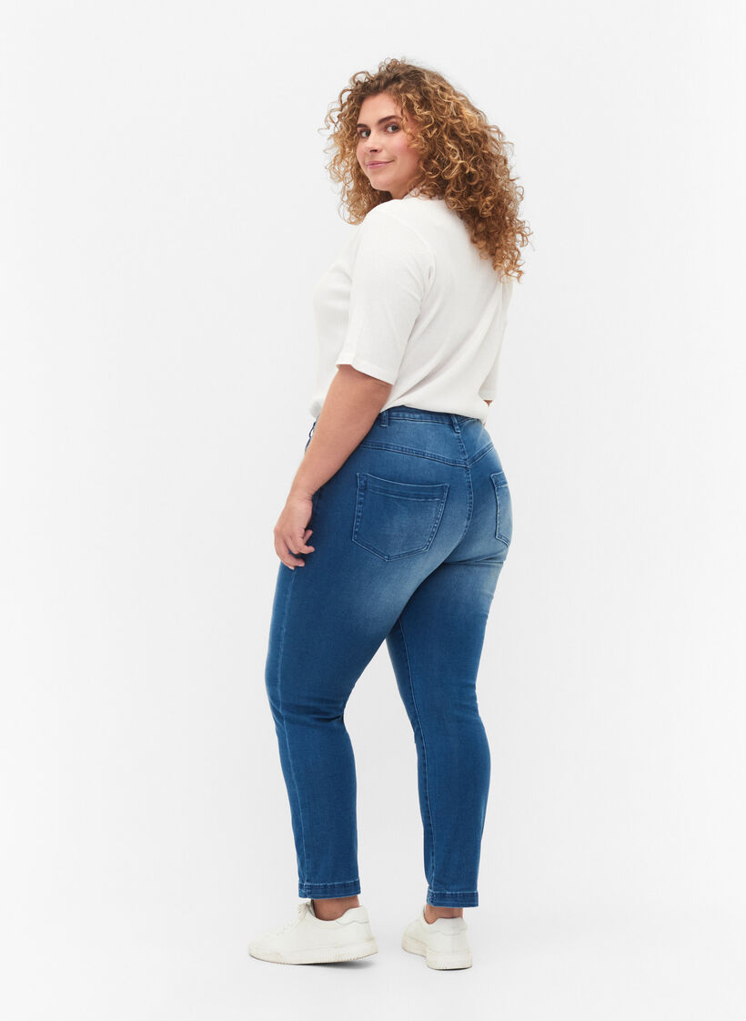 Slim fit Emily jeans med normal midje, Bl&aring;, Model image number 1