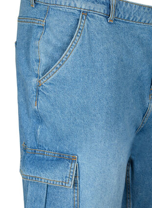 Løstsittende jeans med cargo-lommer, Light blue, Packshot image number 2