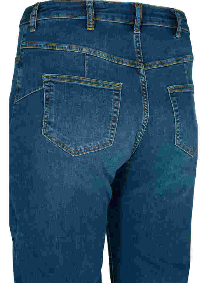 Gemma jeans med push-up effekt og høyt liv, Blue denim, Packshot image number 3