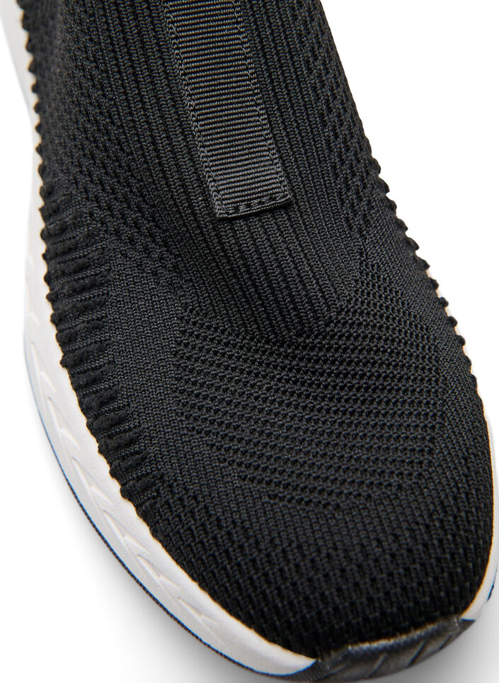 Sneakers i elastisk strikkemateriale, Svart, Packshot image number 3