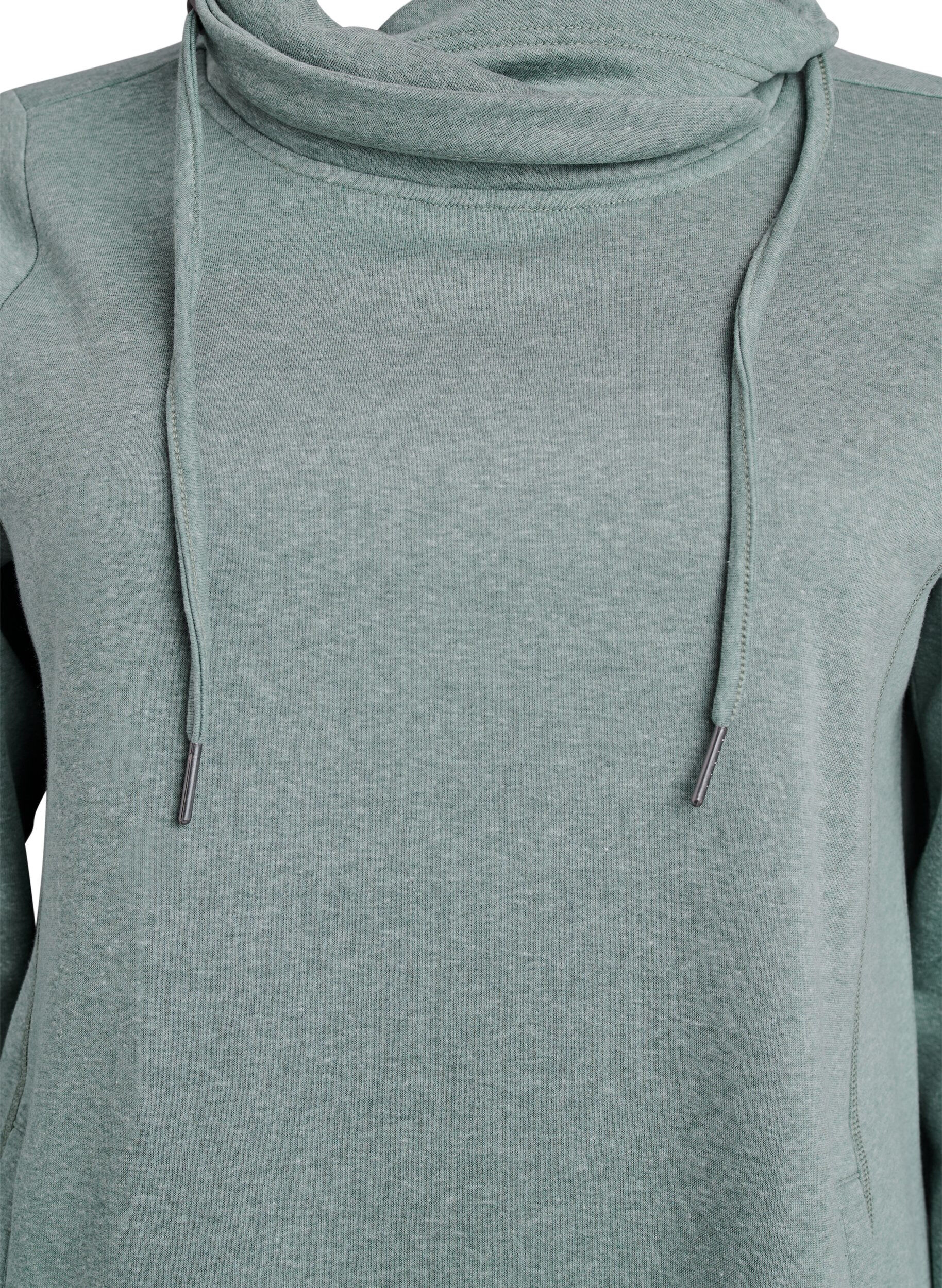 Zizzi FLASH - Kort genserkjole med h&oslash;y hals og lommer, Gr&oslash;nn, Packshot image number 2