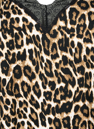 Topp med blonder av viskose, Leopard, Packshot image number 2