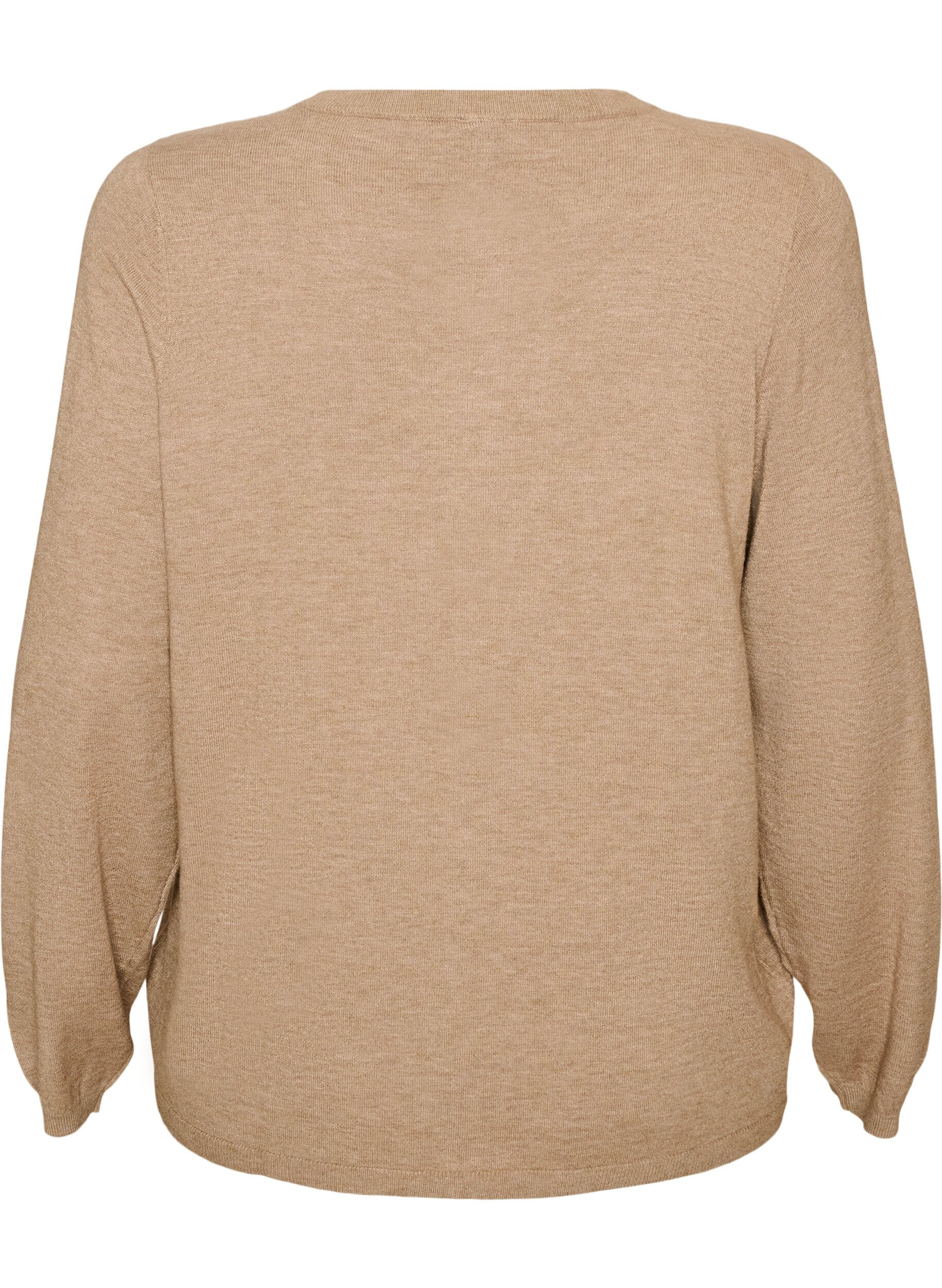 ZizziCardigan med runde knapper, Beige, Packshot image number 1