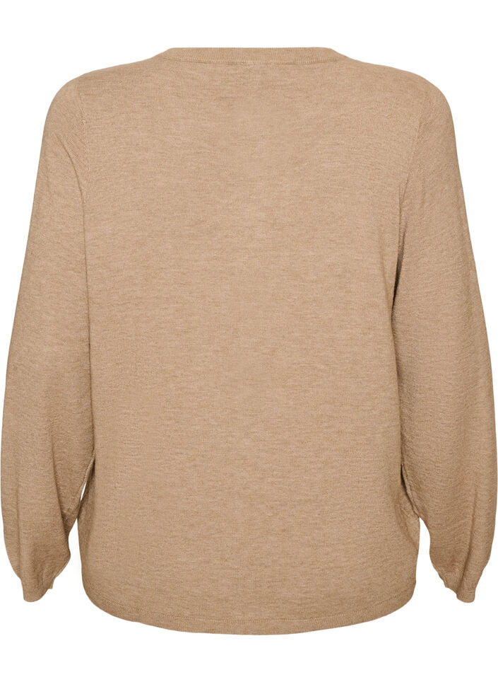 Cardigan med runde knapper, Beige, Packshot image number 1