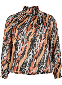 Mønstrete bluse med smock