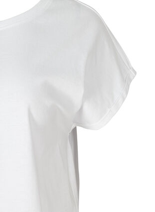 Kortermet t-skjorte i bomull, Bright White, Packshot image number 2