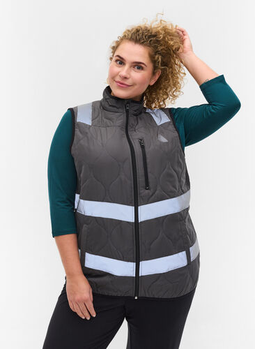 Vest med refleks, Raven, Model image number 0