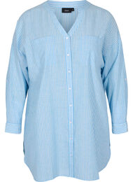 Stripete skjorte i 100% bomull, Lichen Blue Stripe 