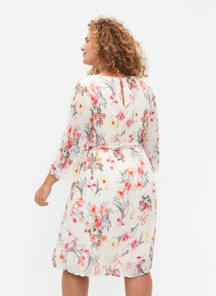 Mønstrete plissékjole med knyting, Sugar Swizzle Flower, Model image number 1