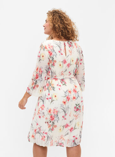 Mønstrete plissékjole med knyting, Sugar Swizzle Flower, Model image number 1