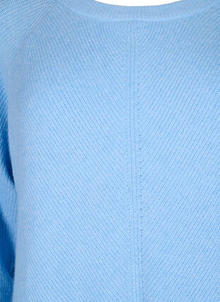 Melert-genser med splitt i siden, Blue Bell/White Mel., Packshot image number 2