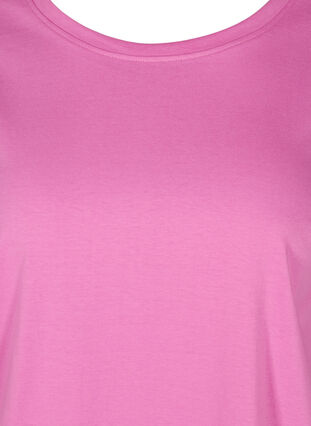 T-skjorte i bomull med 2/4-ermer, Cyclamen, Packshot image number 2