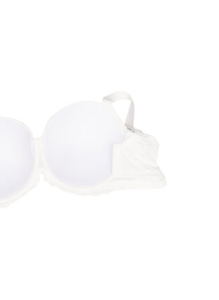 Zizzi Formstøpt BH med blondedetaljer, Hvit, Packshot image number 3