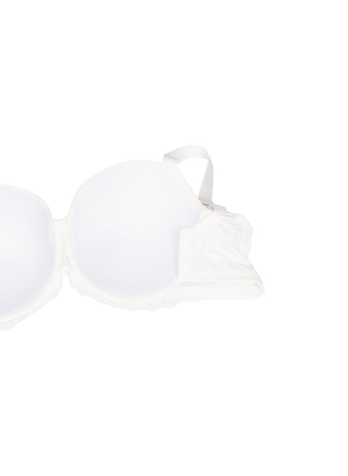 Formstøpt BH med blondedetaljer, Hvit, Packshot image number 3