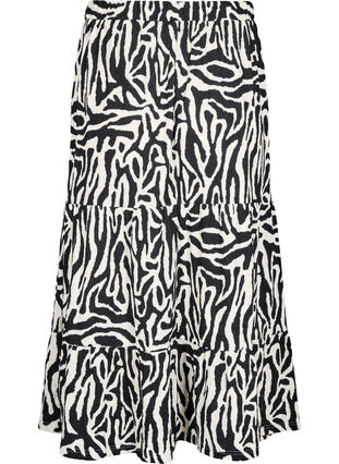 Zizzi Langt skjørt med sebramønster, Black w. White Zebra, Packshot image number 1