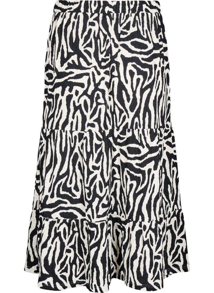 Langt skjørt med sebramønster, Black w. White Zebra, Packshot image number 1