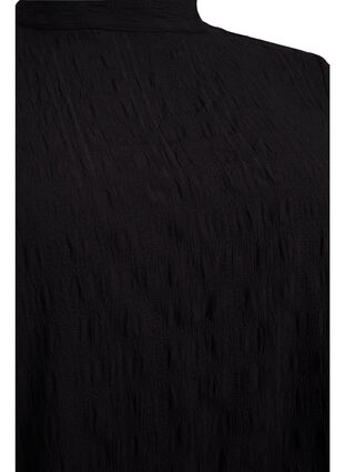 Bluse med høy hals og 3/4-ermer, Black, Packshot image number 2